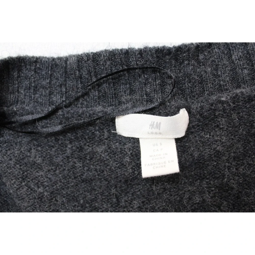 H&M Cardigan Women Small Gray Excellent Open Front Ribbed Knit L.O.G.G. Sweater